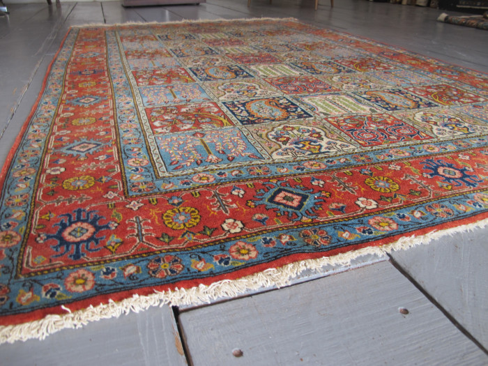 Fine Qum Rug with Garden Design